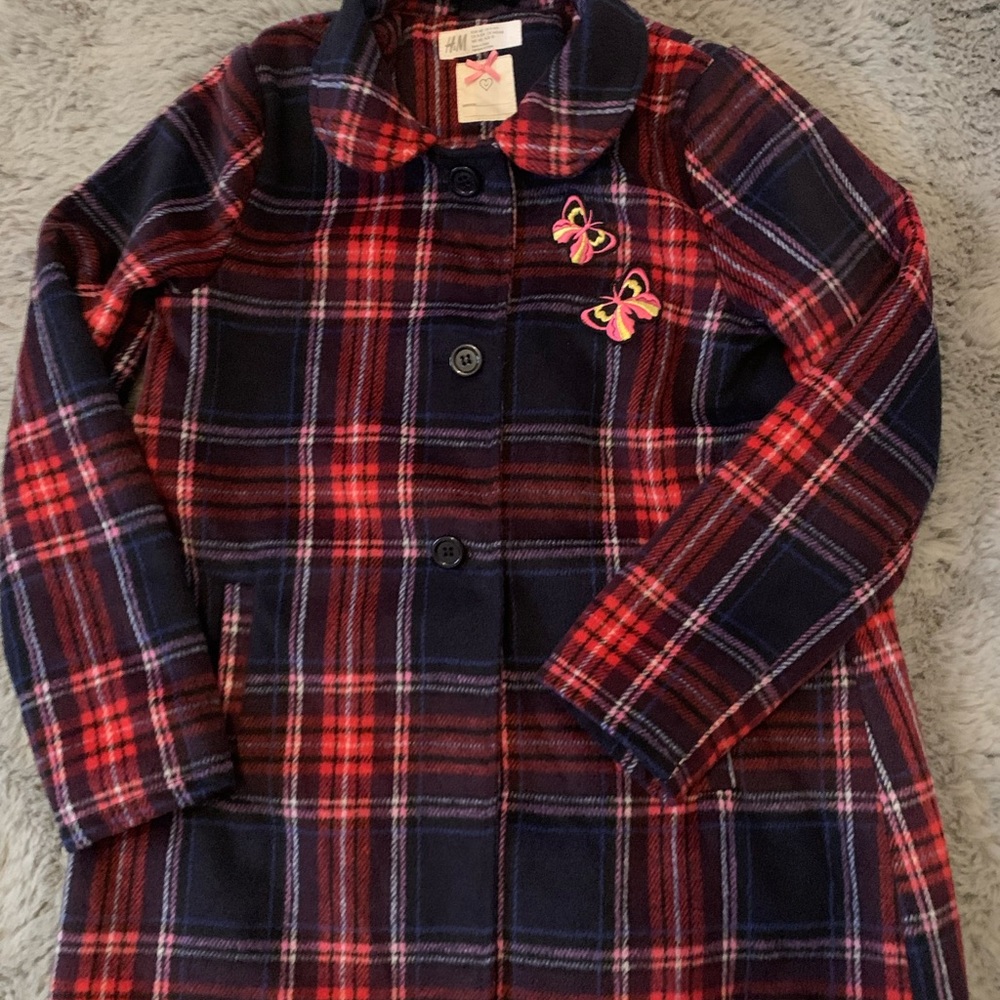 H & M girls plaid jacket